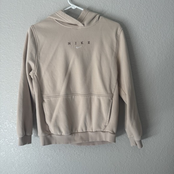Nike XL Beige Pullover Hoodie Sweatshirt Basic Logo, Casual, Comfortable Unisex - Picture 1 of 10
